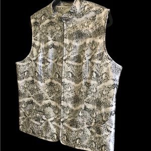 Chicos ladies viscose shiny mottled gray zip front vest Size 3 (large)